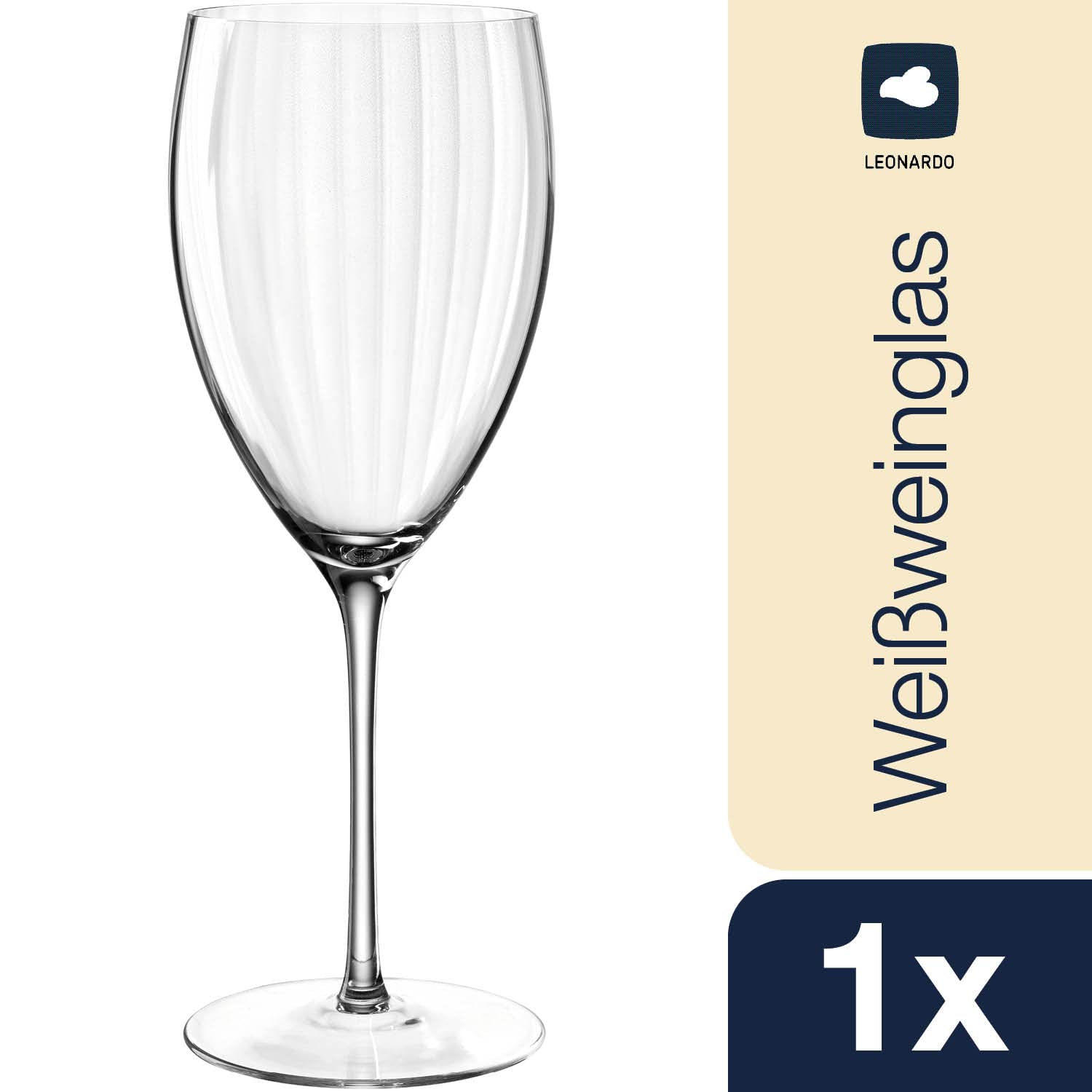 LEONARDO HOME Verre à Vin Blanc POESIA 450 Ml - Design Relief Italien - Lot De 1 - Élégant & Résistant