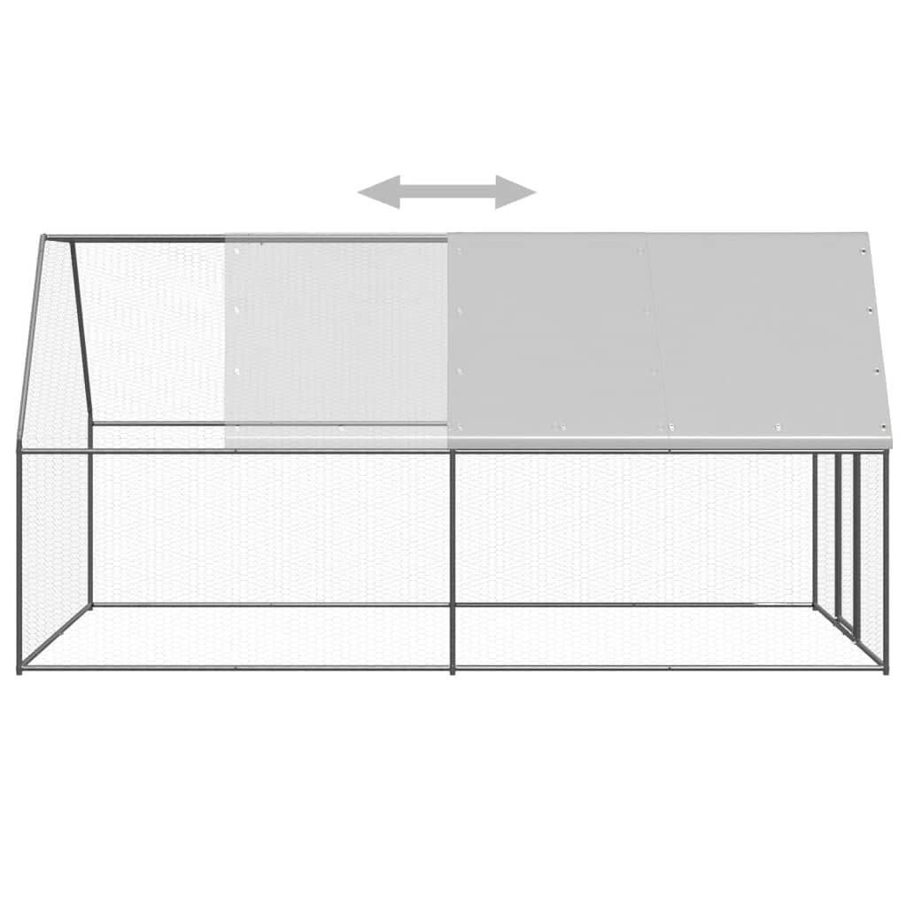 Outdoor Hühnerkäfig Freilaufgehege 2x4x2 m Verzinkter Stahl