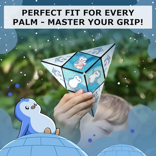 Image of Shashibo Pudgy Penguins Magnetic Puzzle Cube, Stress Relief Fidget Toy | 100+ Possible Shapes, Sensory Fidget Toy For Adults & Kids, Fun Shape Shifting Puzzle Box For All Ages