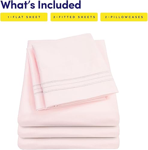 Vista 337 de 1500 Supreme Collection - Juego de sábanas extrasuaves con esquinas tipo bolsillos profundos, ropa de cama hipoalergénica sin arrugas, más de 40