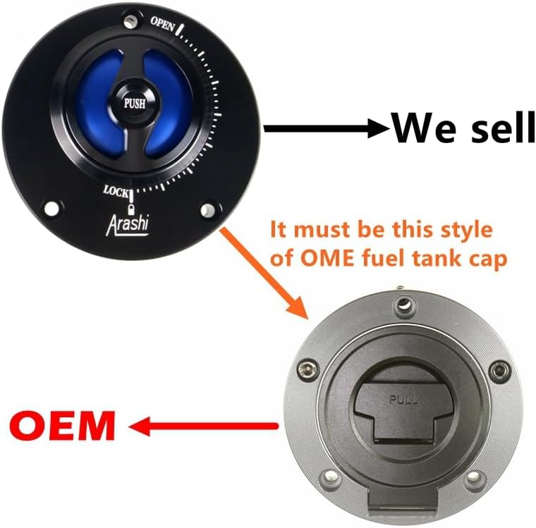 Miniatura 4 de Tapas de depósito de combustible de motocicleta para Yamaha R15 R25 R3 R6 R6S R1 MT01 MT07 MT09 MT10 FZ8 FZ6 XJ6 V-max XJR13000 FJR1300 XT660 (negro)