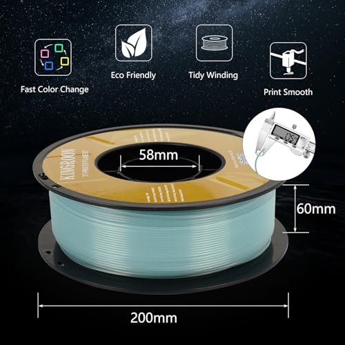 Image of Kingroon Glow in Dark 1.75mm PLA Filament, Fit Most FDM 3D Printers, Dimensional Accuracy + /- 0.03 mm, 1kg Spool(2.2lbs), Luminous PLA 3D Printer Filament - Sky Blue