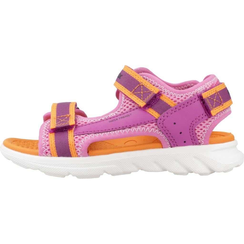 Geox - J SANDAL AIRADYUM GI, Sandalia Niñas, Fuchsia/Orange,