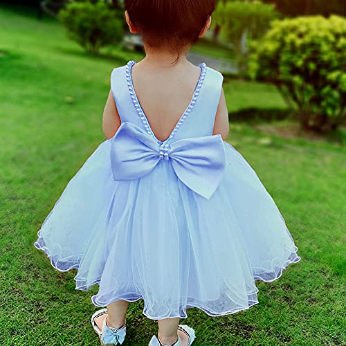 6M-6T Baby Girls Dress Pageant Backless Lace Dresses Toddler Formal Princess Dress with Headwear4