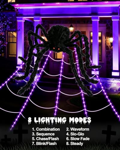 Amazon – 16.4' Light-Up Halloween Spider Web w/ 48" Spider - image 4