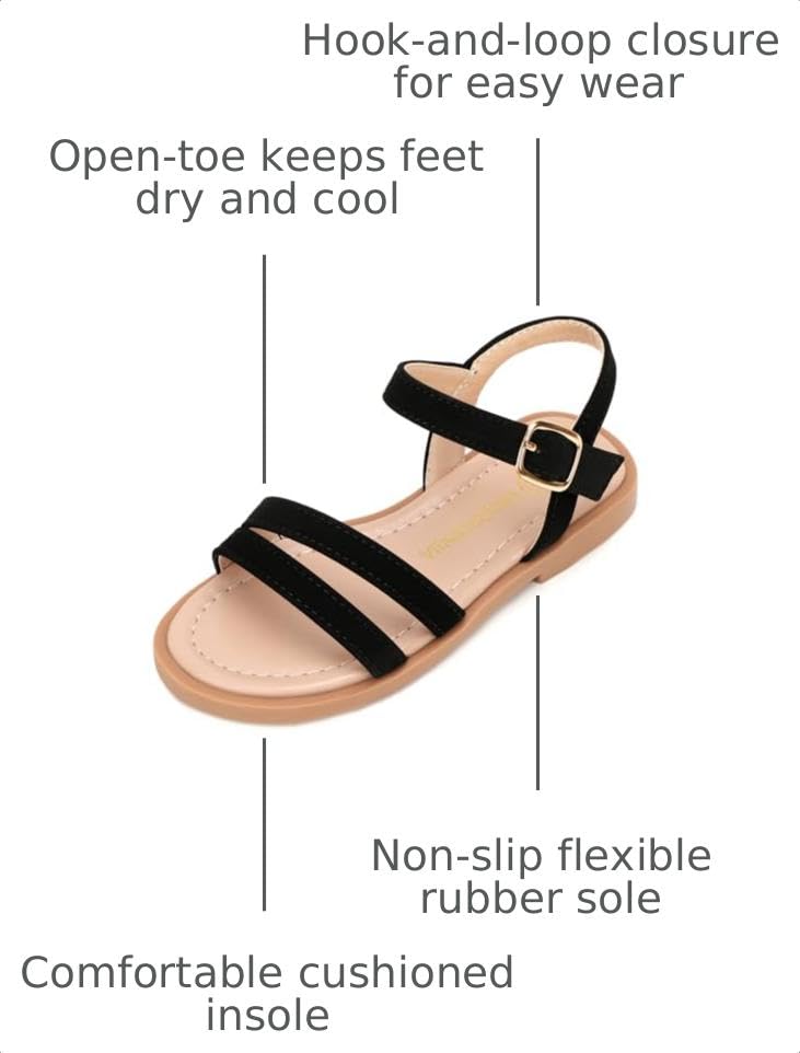 Image of PANDNAINJIA Girls Sandals Open Toe Toddler Kids Dress Summer Shoes