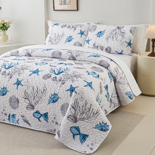 Floral Patchwork Boho Quilt Set Queen (3-Piece)