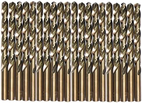 VALYRIANTOOL 1/4" Cobalt Drill Bits(20PCS), M35 HSSCO High Speed Steel Jobber Length Twist Drill Bit Set for Hardened Metal, Stainless Steel, Cast Iron, Plastic and Wood
