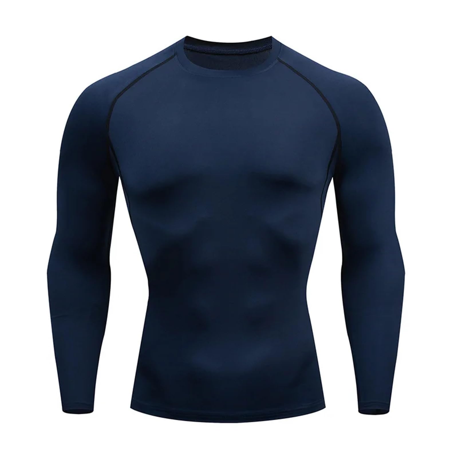 Camiseta Deporte Hombre Camiseta de compresión for Correr for Hombre, Ropa Interior Ajustada de Manga Larga for Fitness, Camisetas for Correr, Ropa Deportiva for Gimnasio(Blue,L)