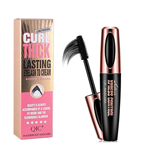 4D Silk Fiber Lash Mascara, Extra Long Lash Mascara and Thick,Waterproof,Lasting All Day,Smudge-Proof Eyelashes