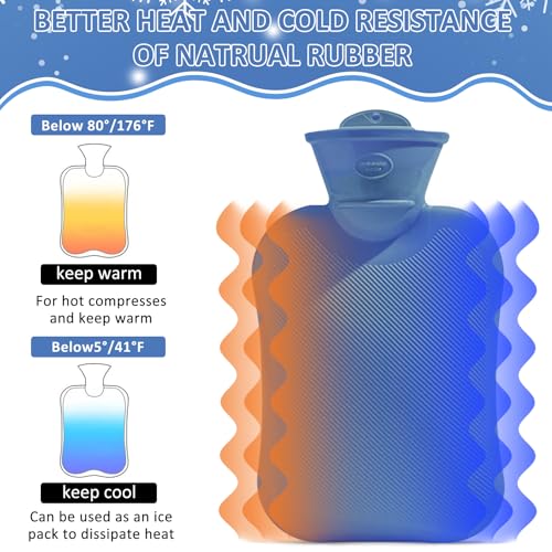 Fluffy Wärmflasche, Sti-tch Wärmflasche, Wärmf-lasche Kuscheltier, Cartoon Heißwasserflasche für Kinder, Hot Water Bag, Herausnehmbarer Innenbehälter, Handwärmer für Kinder & Erwachsene (Blau)