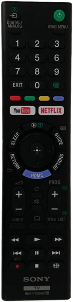 Original Sony RMT-TX300E TV Remote Control with Netflix Button for/fit KD43X7000E KD-43X7000E KD43X7000F KD-43X7000F KD43X720E KD-43X720E KD43XE7000 KD-43XE7000 Sony Televisions (1-493-314-11)