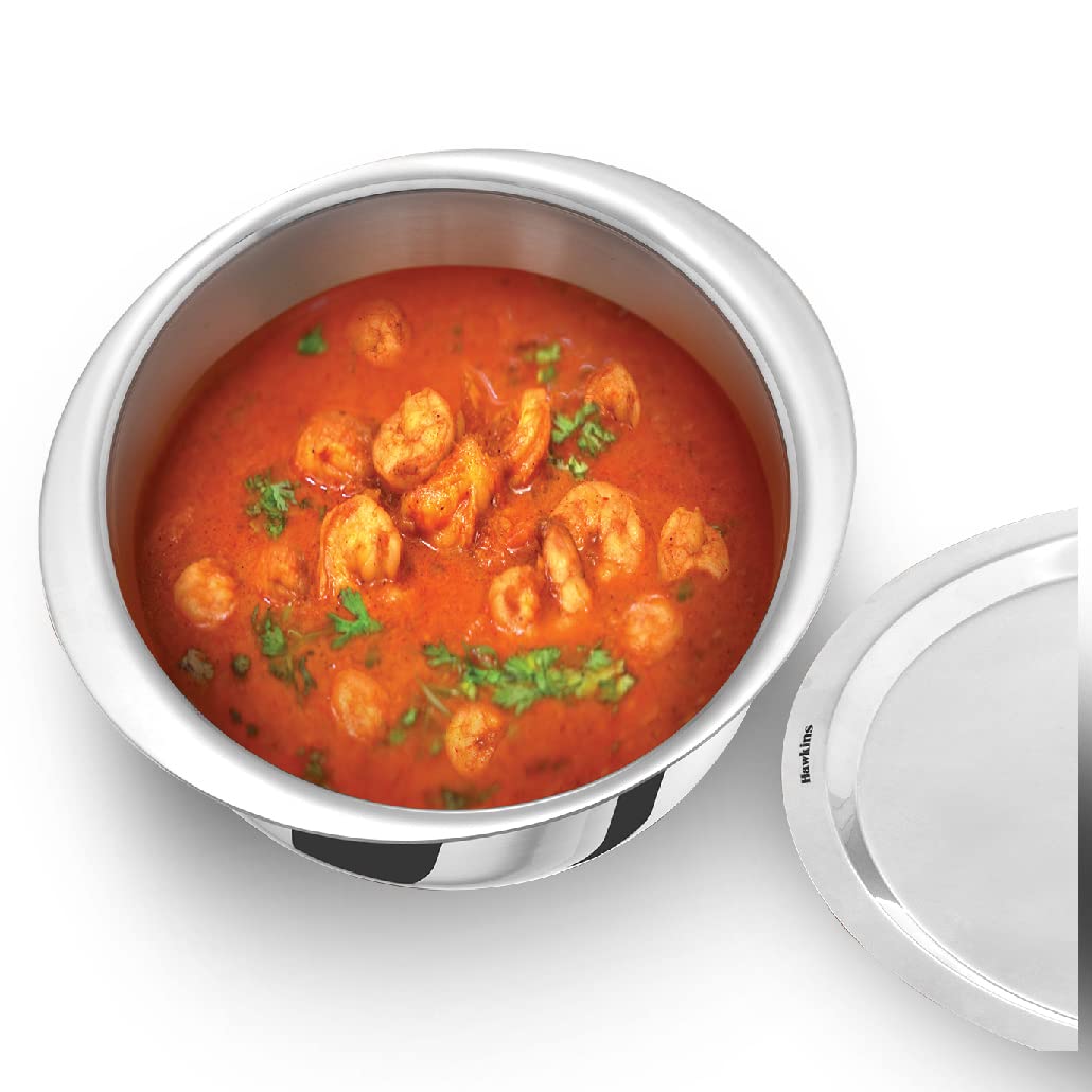 Hawkins 3 Litre Metro Patila, Triply Stainless Steel Tope with Stainless Steel Lid, Induction Bhagona, Tapeli, Silver (Ssp30S),Polished, 3 Liter-picture-27