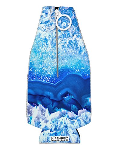 TooLoud Blue Agate Geode Print Collapsible Neoprene Bottle Insulator All Over Print
