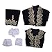 Victorian Costume Men's Rococo Costume Suit Prince Cosplay Costume for Halloween (XL, Black)