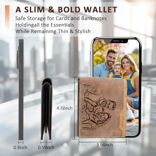 Custom Wallets for Men Personalized Engraved Wallet for Men Customized Wallets with Photo Name Initial Personalized Gifts for Men Husband Son Father's Day Christmas Gifts3