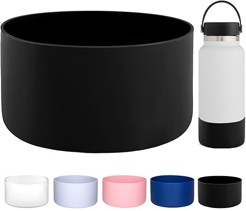 Funda protectora de silicona para botella de agua Hydro Flask de 12 a 24 onzas, 32 onzas, 40 onzas, protector inferior de boca ancha y otras