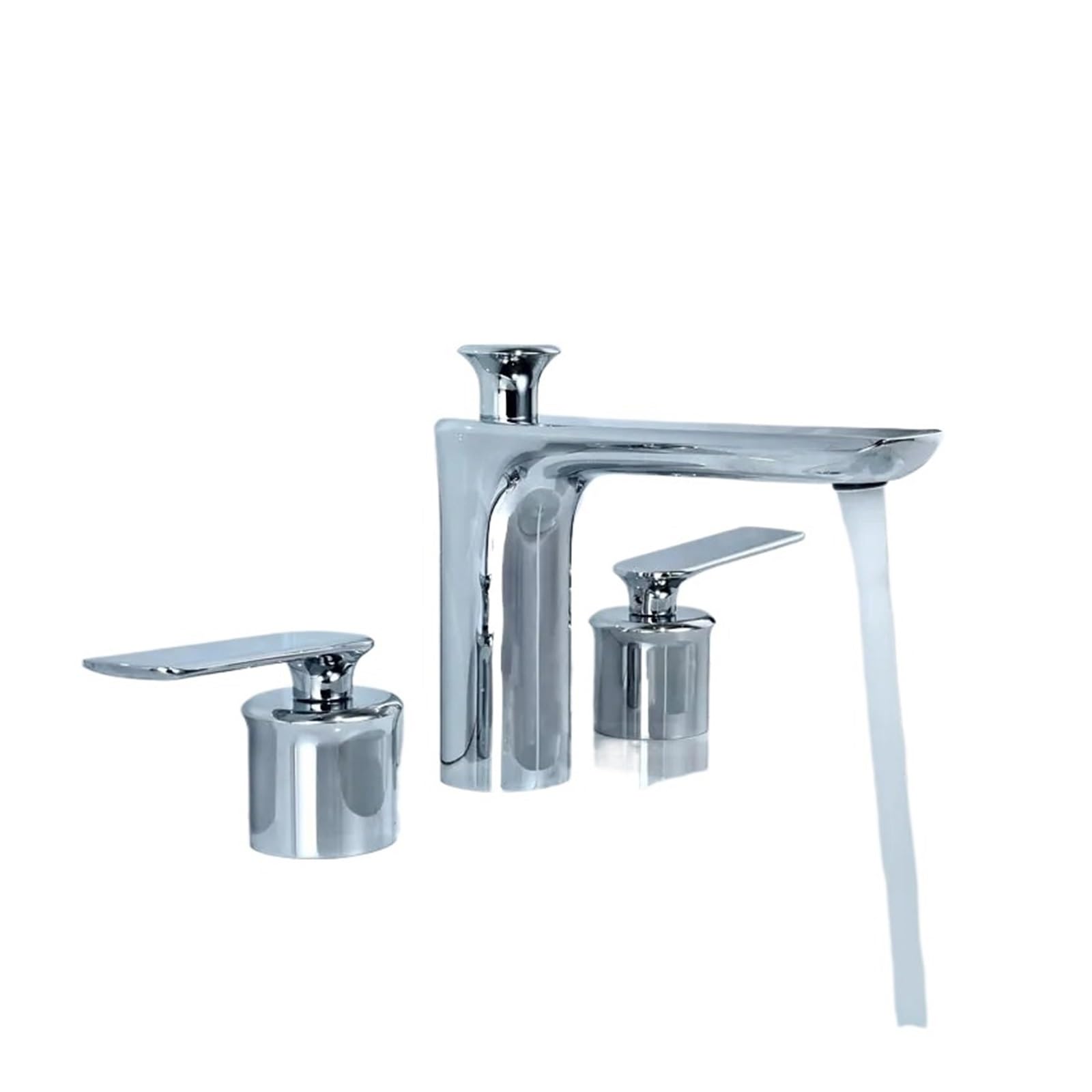 Grifo de lavabo retro en latón pulido con doble manija clásica