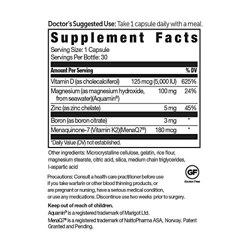 Dr. Whitaker Beyond3 - Vitamin D3 Supplement 5,000 Iu Plus Boron, Vitamin K2, Magnesium & Zinc - Supports Immune Health, Calcium Metabolism & Bone Mineralization (30 Capsules) #TOP1
