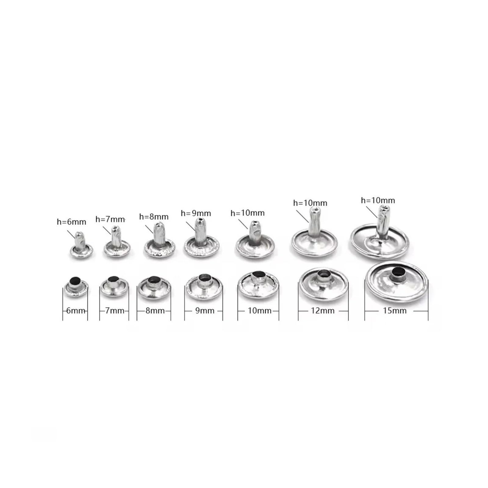 Snap Fasteners Botón Die Molde especial for máquina de botones (12 mm) | Herramientas de instalación de remaches de doble cara, troquel for máquina de cierre a presión(500 sets-01,12 MM)