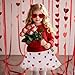 Valentines Girls Red Heart Tulle Tutu Skirt with Sunglasses (US, Alpha, Large, Regular, White)