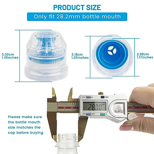 Amviner 28mm Push Pull Cap, Replacement Water Bottle Flip Tops with Seal Tab for Smart Bottles or Soda Water Bottles, 10PCS