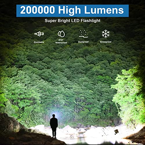 Milaoshu Rechargeable Flashlights High Lumens, 200000 Lumen Super Bright Led Flashlight With 5 Modes, Led Waterproof Handheld Flashlight For Emergencies(2 Pack) #TOP1