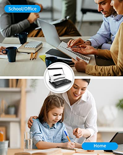 Makeasy Spiral Coil Binding Machine For Ltr/A4 - Disengaging Pins - 4 To 1 Pitch - 20 Sheet Punch Capacity - Electric Coil Inserter - Adjustable Side Margin, With Free 100Pcs Coil Spines & Crimper #TOP6