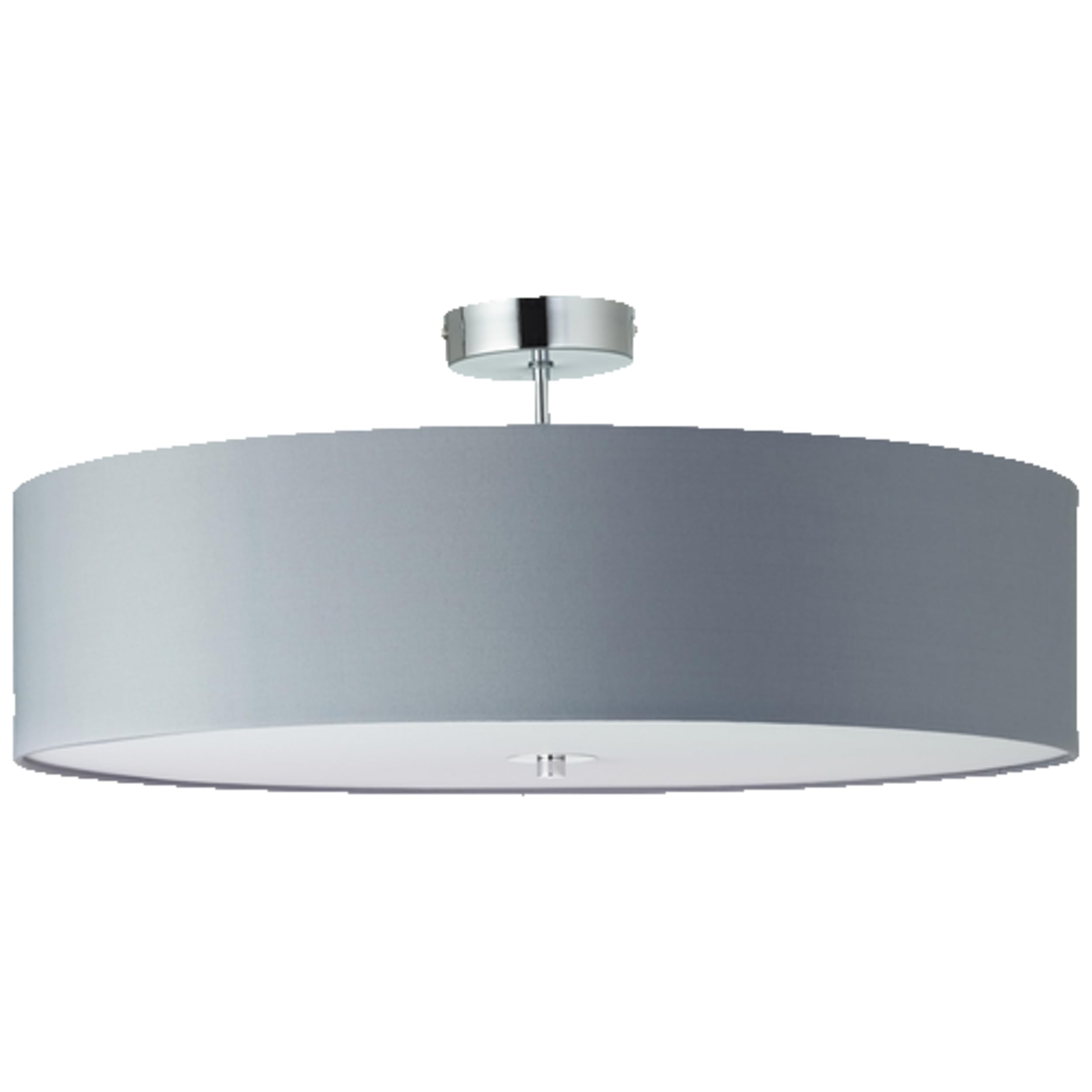 Lightbox Lampada da soffitto design semplice con paralume in tessuto | Ø 60 cm | plafoniera moderna | 3x presa E27 | in metallo/tessuto grigio chiaro/cromo
