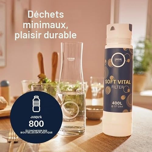 GROHE Blue Filtre Magnésium+Zinc, 400L, Enrichit l'eau de magnésium et de zinc, Réduit le calcaire, les métaux lourds et le chlore, Compatible avec GROHE Blue, Pure et Professionnel, 40691002 - 5