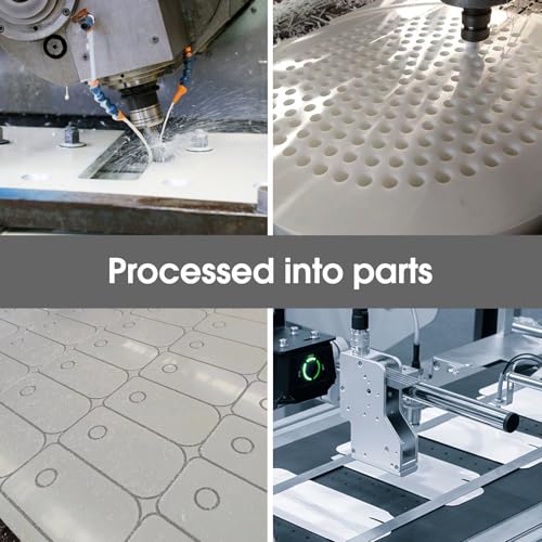 Image of HDPE Sheet，High Density Polyethylene Board Solid Plastic Block Plastic Board for DIY Projects Machining Home Decor Handcrafts (2, 24x12x1 /2Inch)