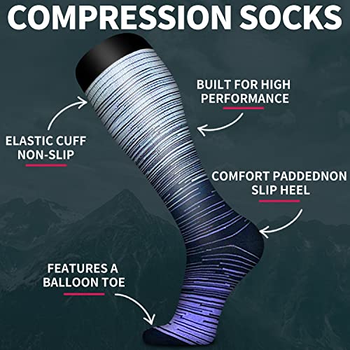 Bluemaple 6 Pack Copper Compression Socks For Women And Men Circulation-Best Support For Medical, Running,Nursing,Athletic #TOP4