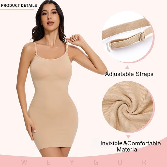 Weygur Women Shapewear Bodysuit Tummy Control Shapewear Thong Full Body Shaper Nude - image 3