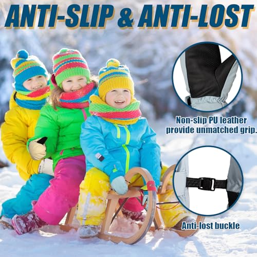 RIGWARL Kids Mittens Waterproof Gloves Winter Ski Gloves Warm Fleece Kid Ski Gloves for Boys Girls4
