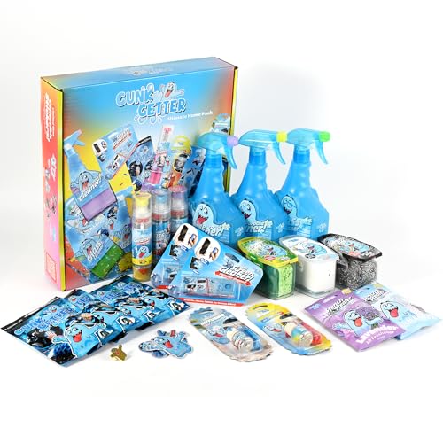 Gunk Getter Home and Kitchen Cleaning Supplies - Multi Purpose Cleaner Kit for Floors,Counters, Bathroom and Glass-Cleaning Household Essentials