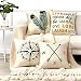 Anickal Decorative Throw Pillow Covers Set of 4 Cotton Linen Cushion Covers 18 x 18 Inch