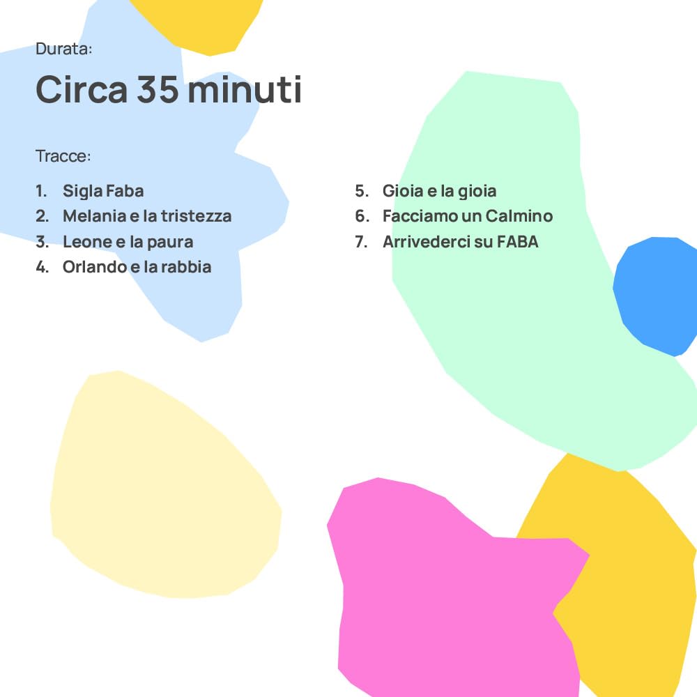 FABA Personaggio Sonoro, alla Scoperta delle Emozioni, Storie Sonore per Bambini 3-5 Anni, Ascoltabile con i Raccontastorie, Versione Italiana