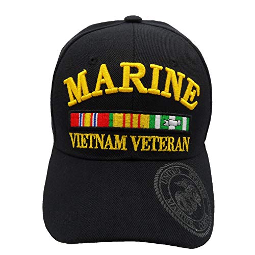 Windcatcher Marine Vietnam Veteran With Emblem Baseball Cap - Black #TOP1