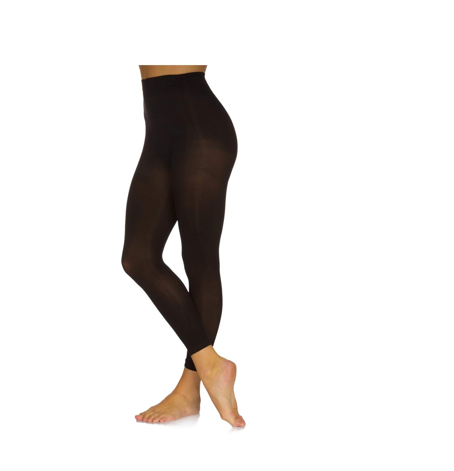 Mytoptrendz Girls Black Mytoptrendz® Dance Tights Footless Soft Microfiber Children's Ballet Tights 40 Den( -11 13)