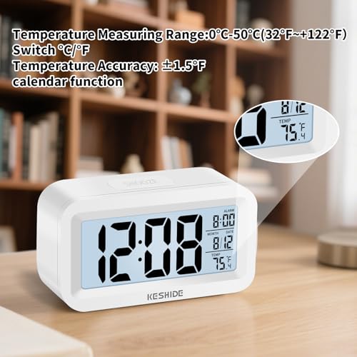 Image of Travel Digital Alarm Clock,Battery Operated with Backlight, Indoor Temperature, Desk Small Clock,Snooze Model,12 /24H Display for Bedrooms Heavy Sleepers Kids Travel Bathroom