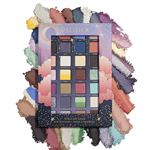 Pacifica Beauty, Stellar Gaze Eye Shadow Palette, 28 Eyeshadow Shades, Mineral Eyeshadow, Matte, Shimmer And Glitter Mica Shades, Vitamin E, Made From 100% Recyclable Paper, Vegan And Cruelty Free #TOP5
