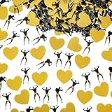 Deekin 400 Pcs Male Dancers Glitter Table Confetti Pole Dancer Decorations Single Party Confetti Black and Gold Glitter Confetti Bridal Shower Decor for Party Favors