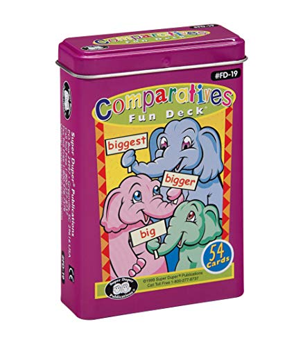 Super Duper Publications Comparatives Fun Deck Flash Cards Educational Learning Resource for Children
