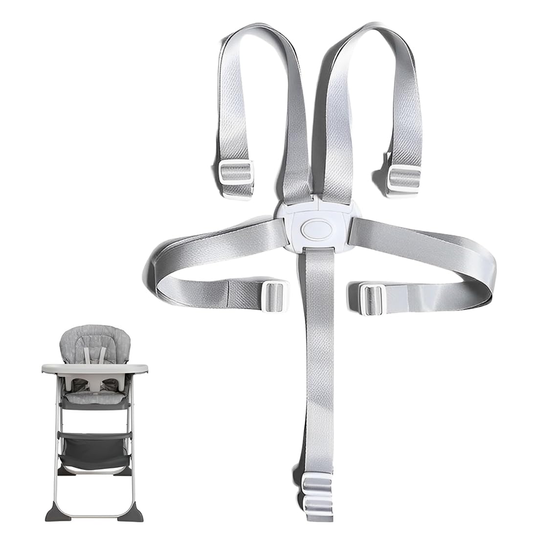 1Pcs Cinture Universali per Seggiolone Cinghie per Seggiolone a 5 Punti, Regolabile Cintura di Sicurezza per Bambini per Seggiolino Cinghie Passeggini per Bambini