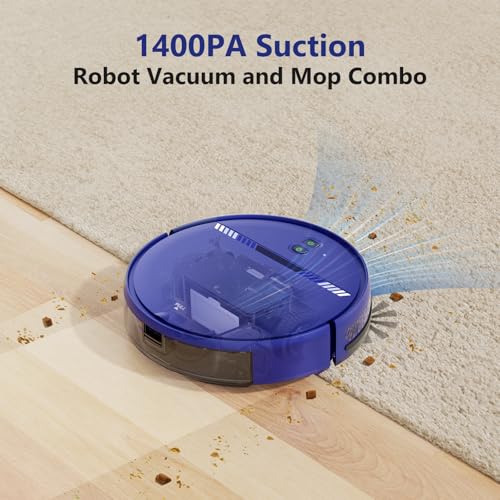 Image of Robot Vacuum Cleaner, Smart Robotic Vacuum Wi-Fi Connected, App Control, Compatible with Alexa and Google Assistant, Automatic Self-Charging Robot Vacuum Perfect for Pet Hair, Carpets and Hard Floors