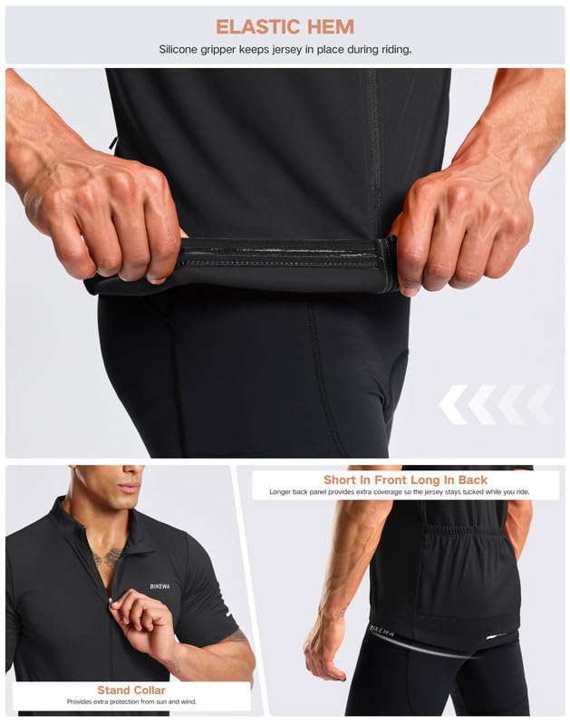 Bikewa Men's Cycling Jersey Full Zip