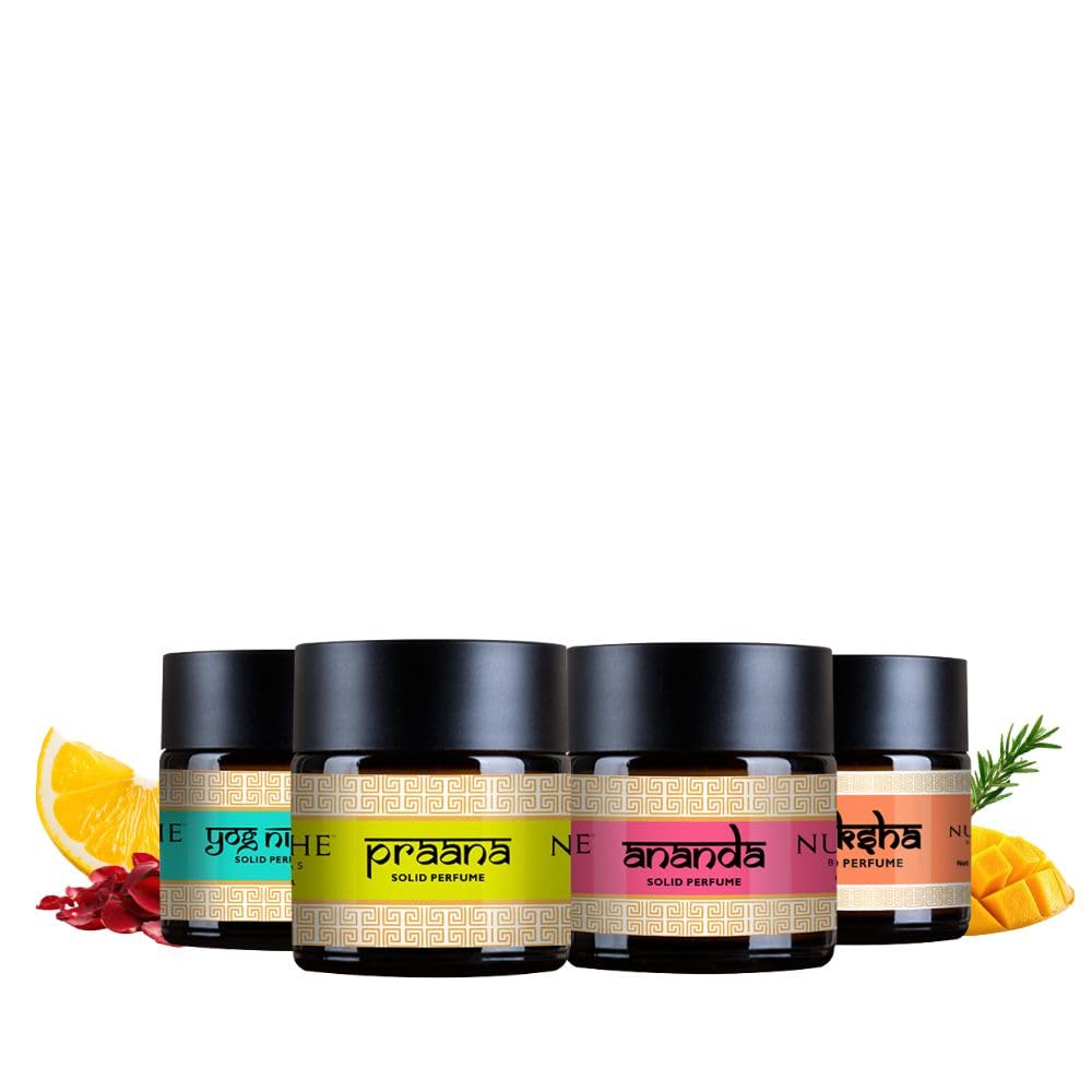 Nuskhe by Paras Solid Perfumes (Pack of 4) 10 gram each | For Men & Women | (Ananda, Moksha, Yog Nidra, Praana) | Perfume Gift Set |Long Lasting Perfumes-image-35