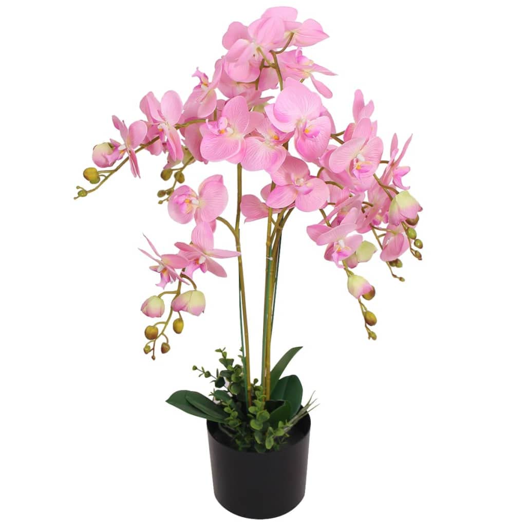 Genérico Planta de orquídea Artificial con macetero Rosa 75 cm