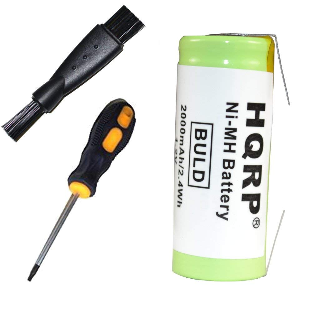 HQRPBattery Compatible with Philips Sonicare Elite Toothbrush Repair NiMH 2000mAh 1.2V Screwdriver and Cleaning Brush