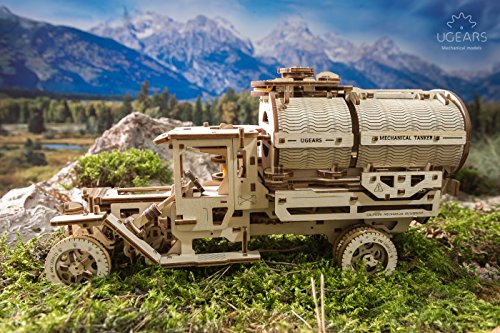 Ugears Tanker Mechanical Model Kit - DIY 3D Wooden Puzzles for Adults Truck with Working Engine - Moving 3D Puzzle Building Kits with Can Holder - Adult Puzzle Gift for Fathers Day - 594 Pcs - Image 8